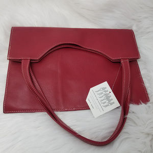 Large Red Leather Bag Purse NWT
